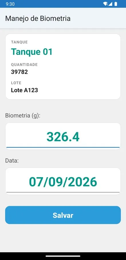 App de Manejos Piscicultura: biometria